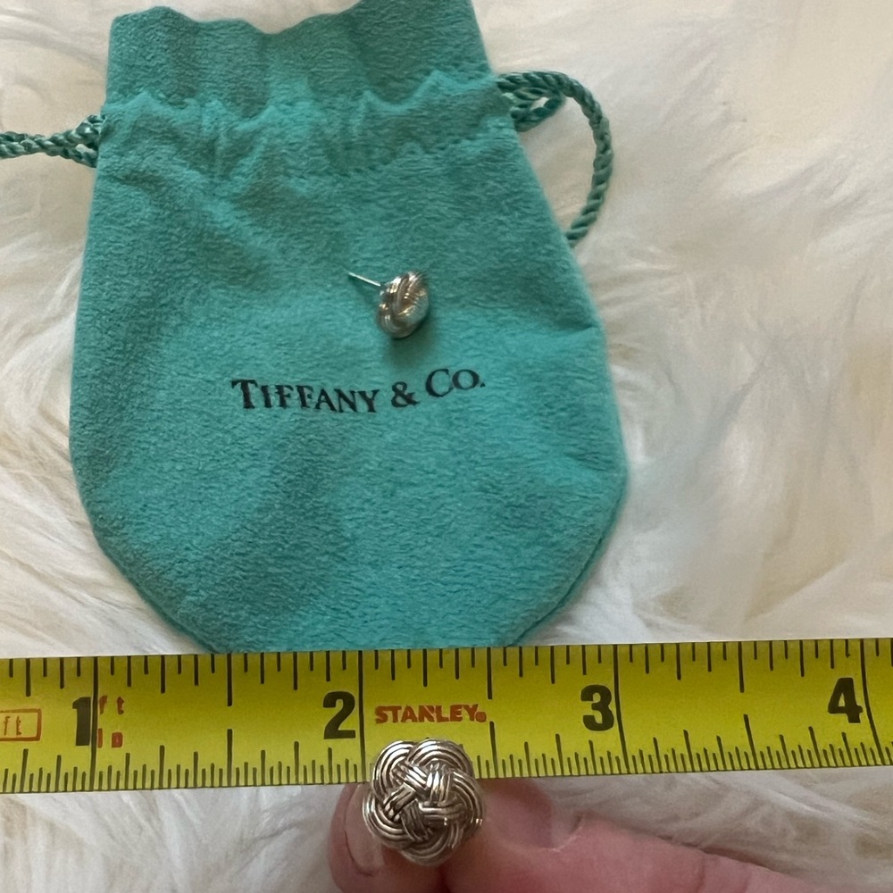 Tiffany & Co Sterling Silver Basket Weave Earrings - Picture 4 of 4